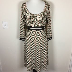 Ann Taylor Stretchy Geometric Print Dress